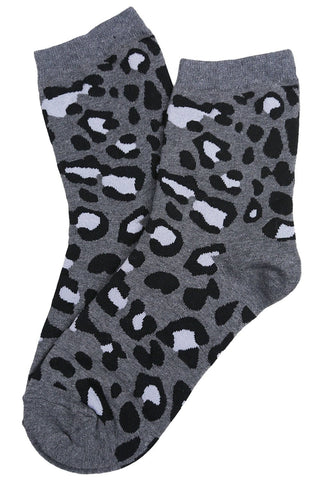Charlie Cheetah Socks Grey/Black