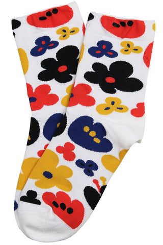 Fabulous Flower Cotton Socks White