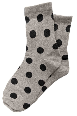 Medium Spot Socks Grey w Black Spots