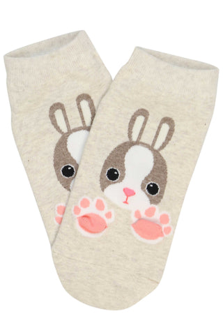 Bunny Face Socks Beige