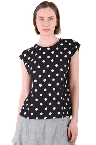 Cyan Spot Tee Black in Seersucker