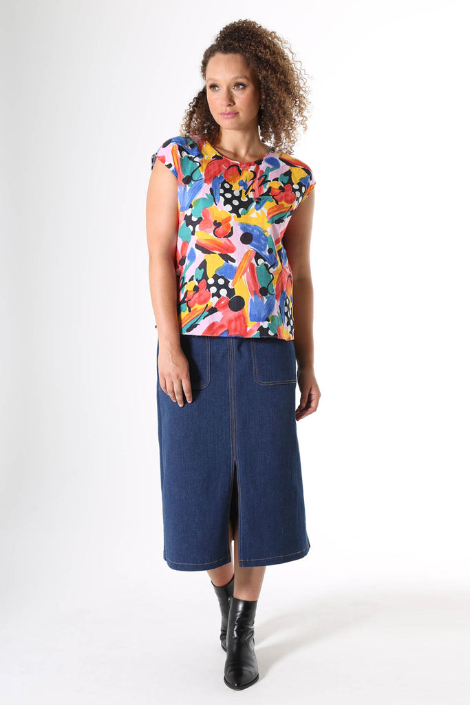 Olga de Polga Bright Printed tee top with crew neck.