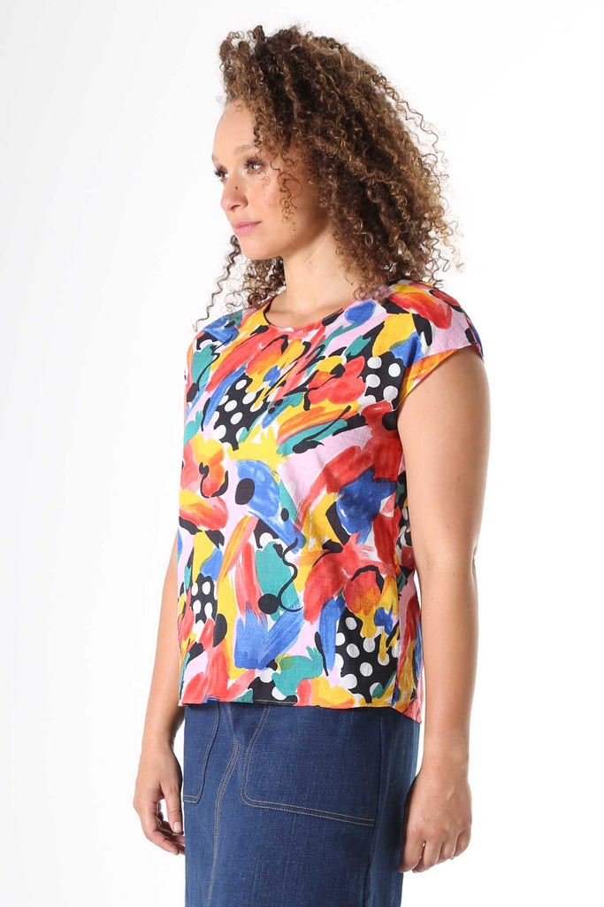 Olga de Polga Bright Printed tee top with crew neck.