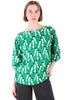 Swooping Seagulls Blouse Green in Seersucker