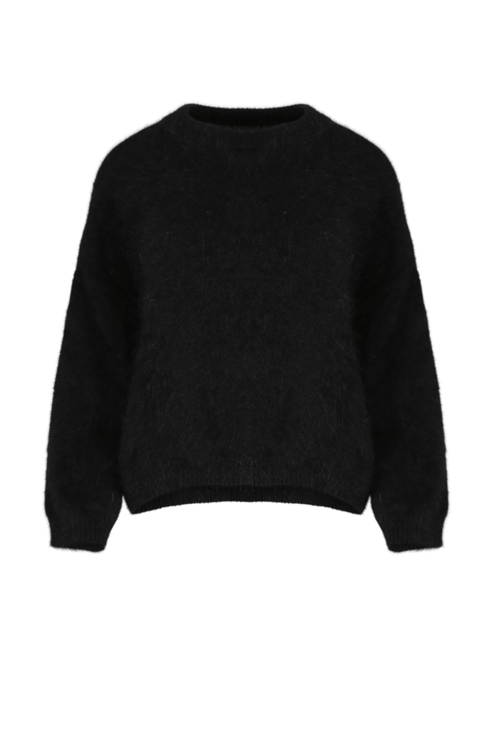 Olga de Polga Black Montreal in soft Angora. Front view