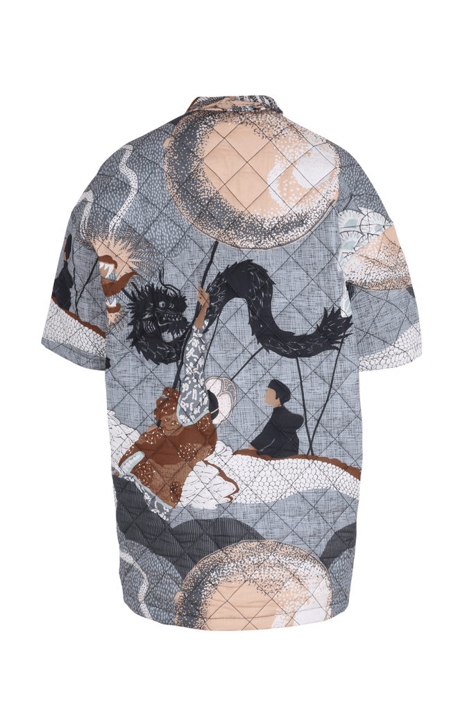 Short sleeved quilted jacket.Designed to evoke an air of effortless & evergreen style, the Festival quilted jacket in Caramel. This print is versatile enough to take you from day to night with ease in this new version of our much loved Festival Print.  Back.