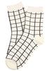 Grid Cotton Socks White