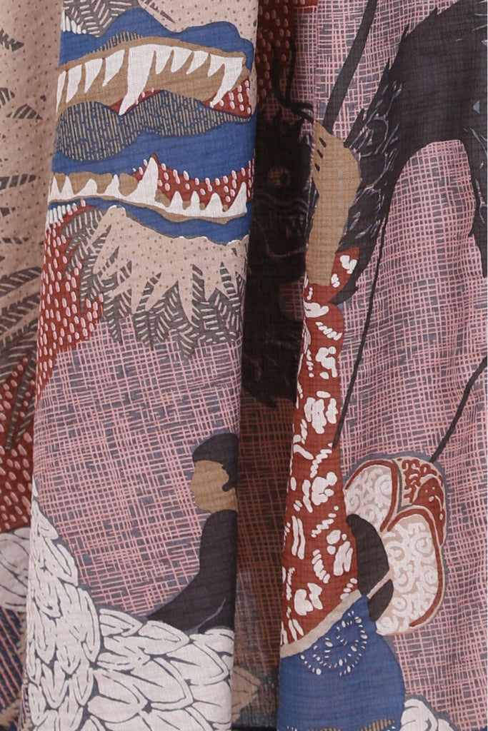 Olga de Polga Top in our Pink Festival print. Fabric close up detail