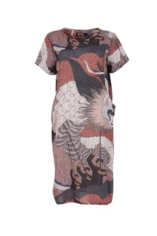 Festival Shift Dress Pink in Seersucker