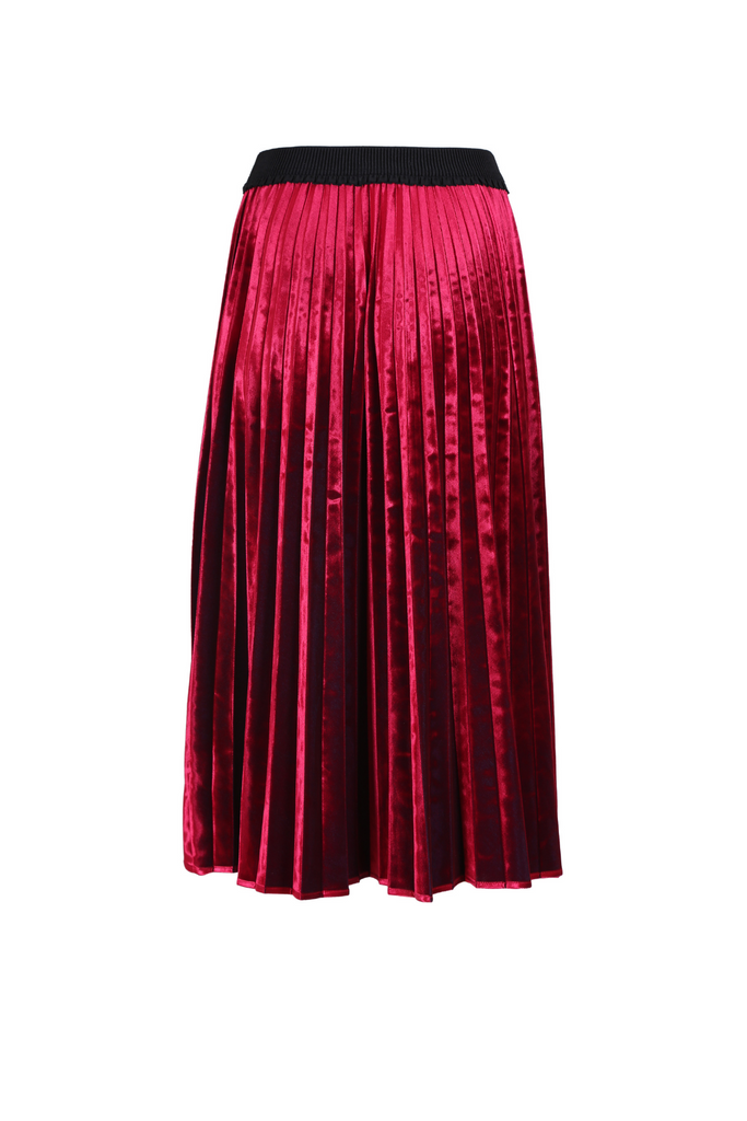 Mirage Velvet Pleated Skirt Fuchsia – Olga de Polga