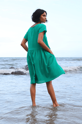parakeet green dress Parakeet Green: Bright Solid Color for Uplifting Energy" A-Line Dress for Sale by Ninjakandy