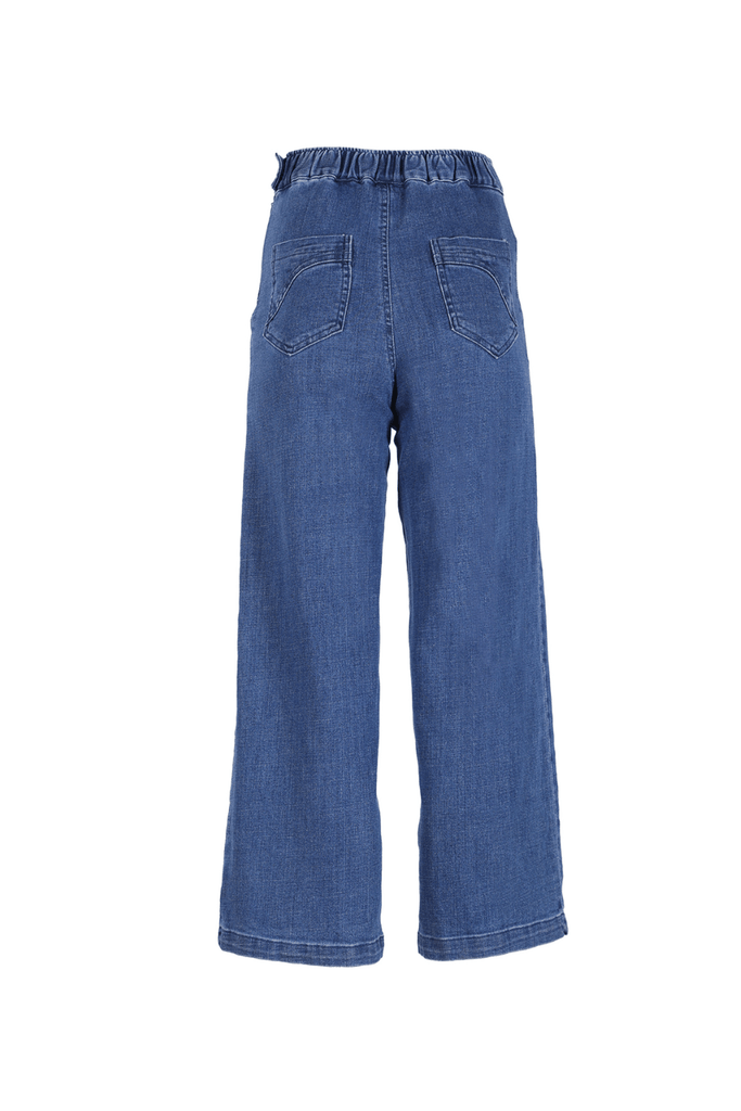 Our all-time best selling vintage inspired denim jeans. 100% cotton stretchy fabric. Wide legged. Elastic at back for extra comfort. Made to last. Free shipping over  $100.