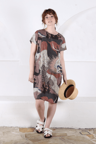 Festival Shift Dress Pink in Seersucker