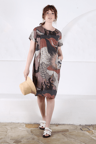 Festival Shift Dress Pink in Seersucker