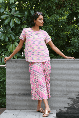 Ibiza Pleat Skirt Watermelon